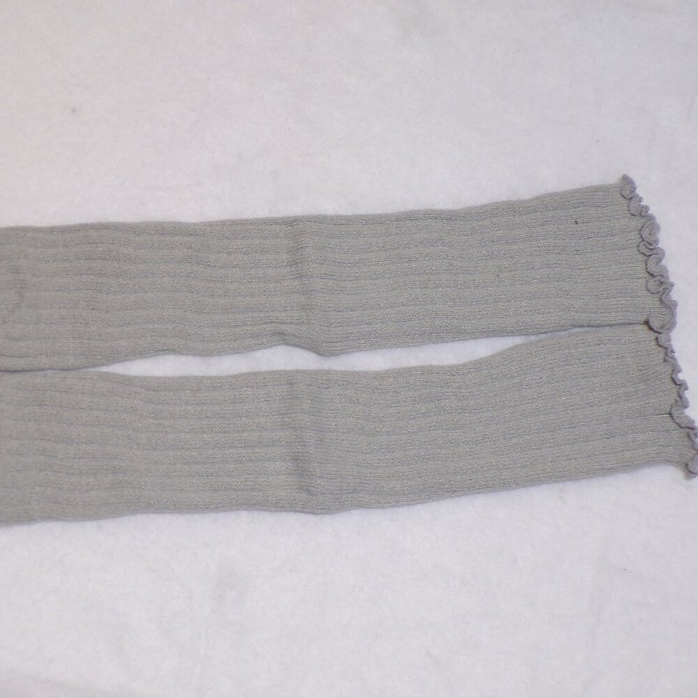 Leg Warmers Light Gray Ribbed Knit NEW - Picture 4 of 4